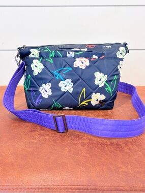 Lug Quilted Floral Crossbody Bag Nylon Travel Lightweight Organizer Athleisure